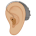 🦻🏼 ear with hearing aid: medium-light skin tone display on Apple